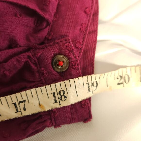 Anthropologie Pilcro Womens Purple Small The Tavi Button Down 3/4 Sleeve Shirt - Picture 6 of 7
